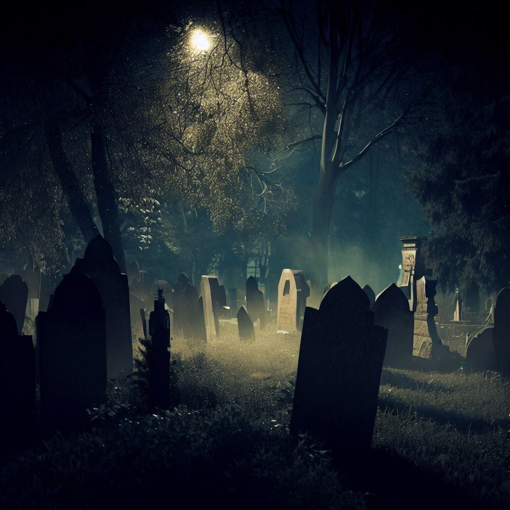 Friedhof mit Grabsteinen