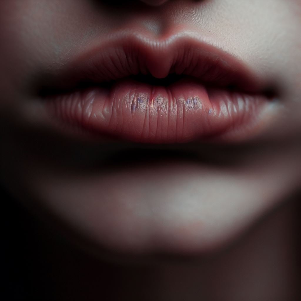 Dunkle, große Lippen
