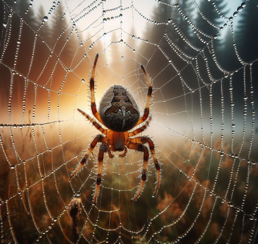 Spinne im Netz